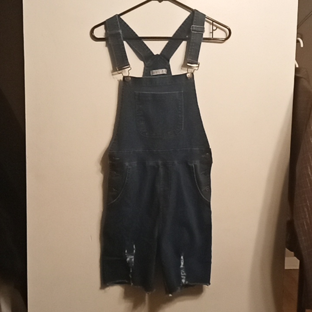 Holic Jeans Distressed Short Overalls Size Small